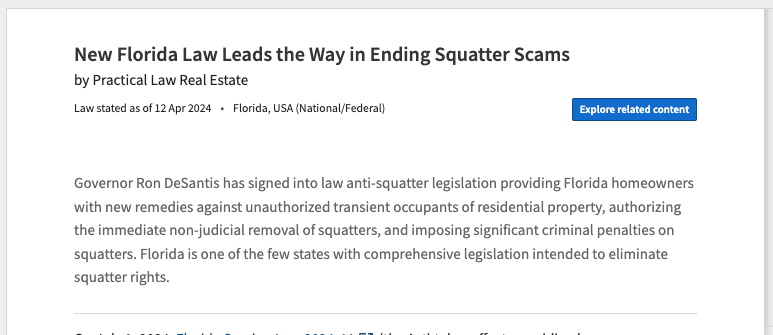 New Florida Law Leads the Way in Ending Squatter Scams