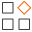 icon-3 black squares one orange diamond