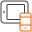 icon - black tablet and orange phone