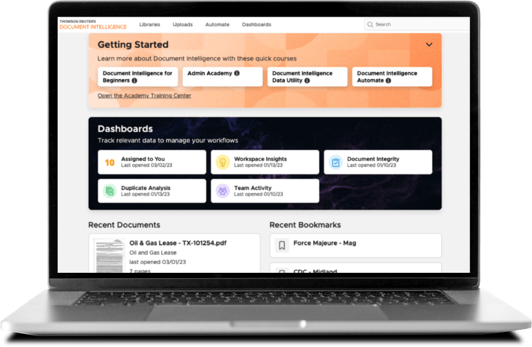 Laptop screen showcasing Document Intelligence