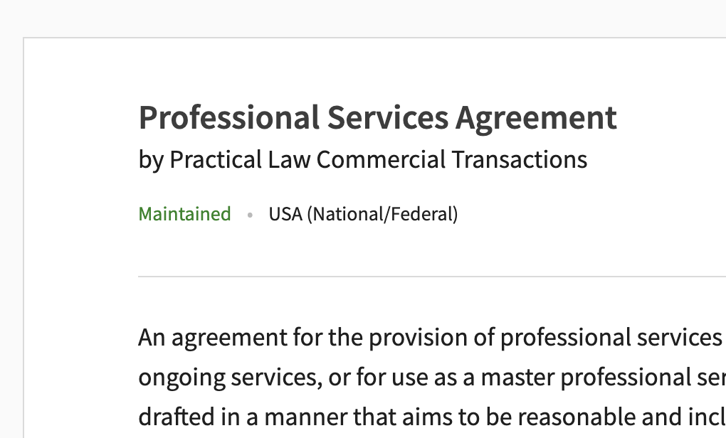 Professional services agreement