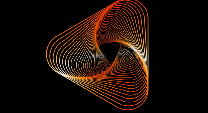 Orange triangle vector on black background