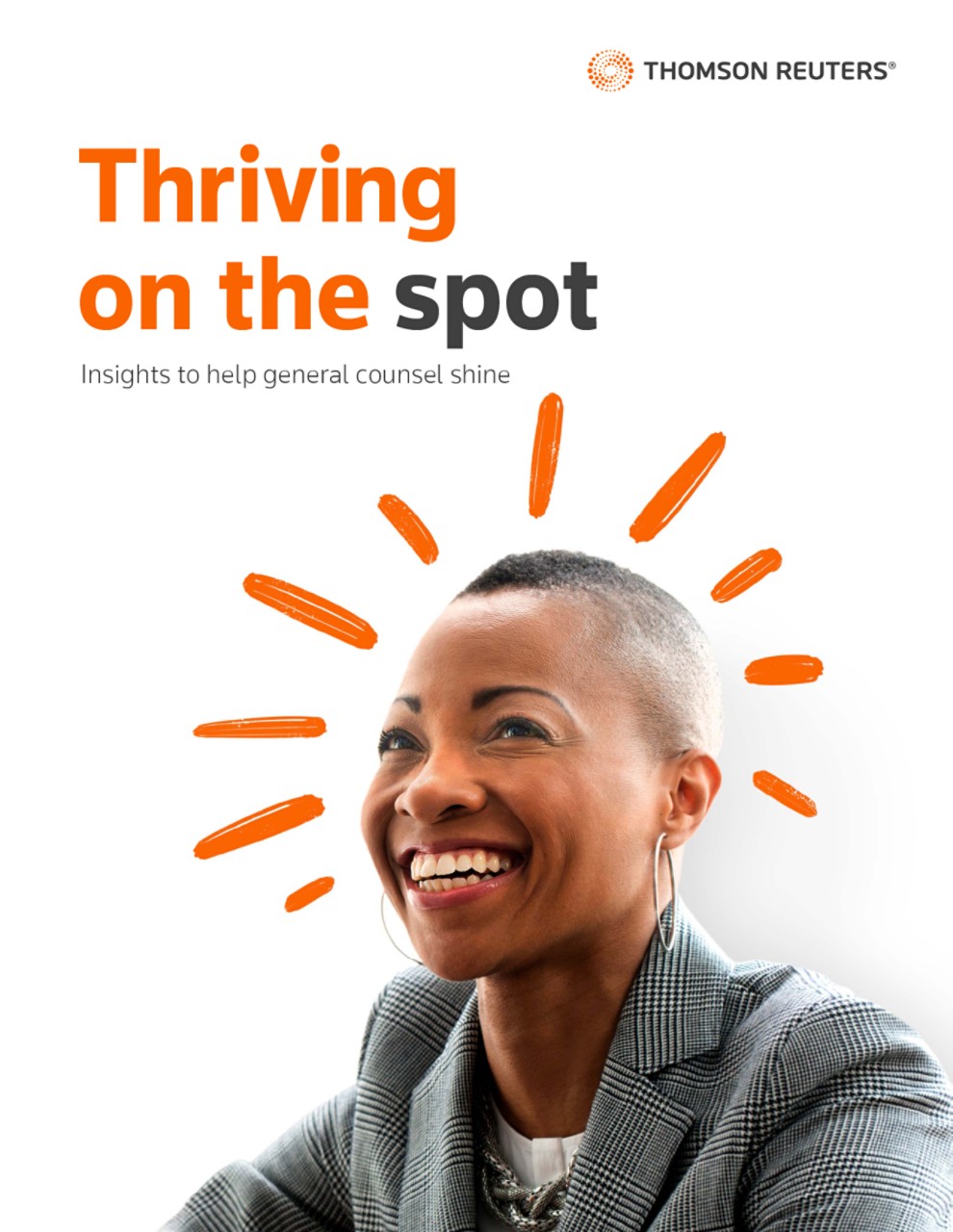 Preview image of white paper cover with title - Thriving on the spot, insights to help general counsel shine
