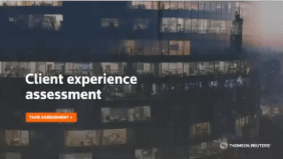 GIF of quiz home page with title — Client experience assessment
