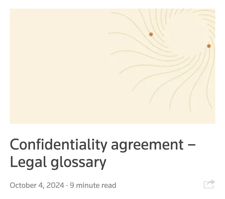 Blog preview of confidentiality agreements