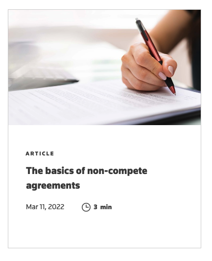 Article thumbnail of basics of noncompete agreements
