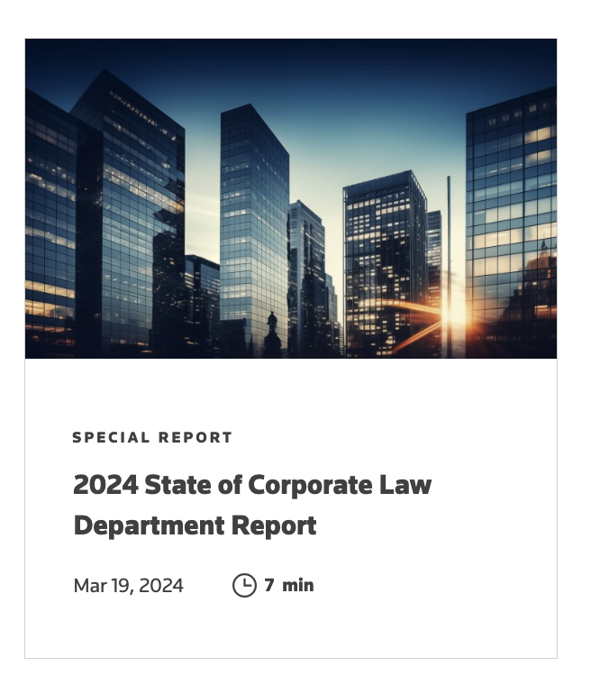 Thumbnail image of 2024 State of Corporate Law Department Report