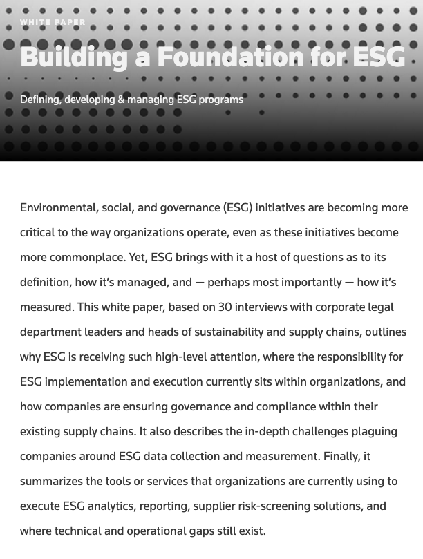 White paper preview for ESG white paper