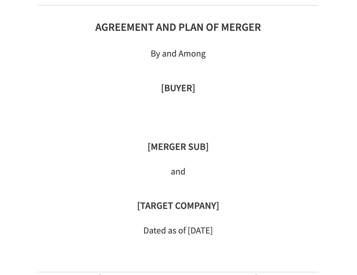 Merger agreement all cash pro-buyer image preview