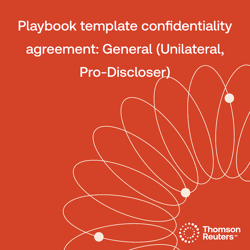 Image with title — Playbook Template Confidentiality Agreement: General (Unilateral, Pro-Discloser)