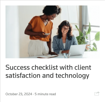 Screenshot of success checklist blog