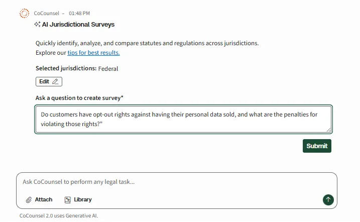 Jurisdictional survey screenshot