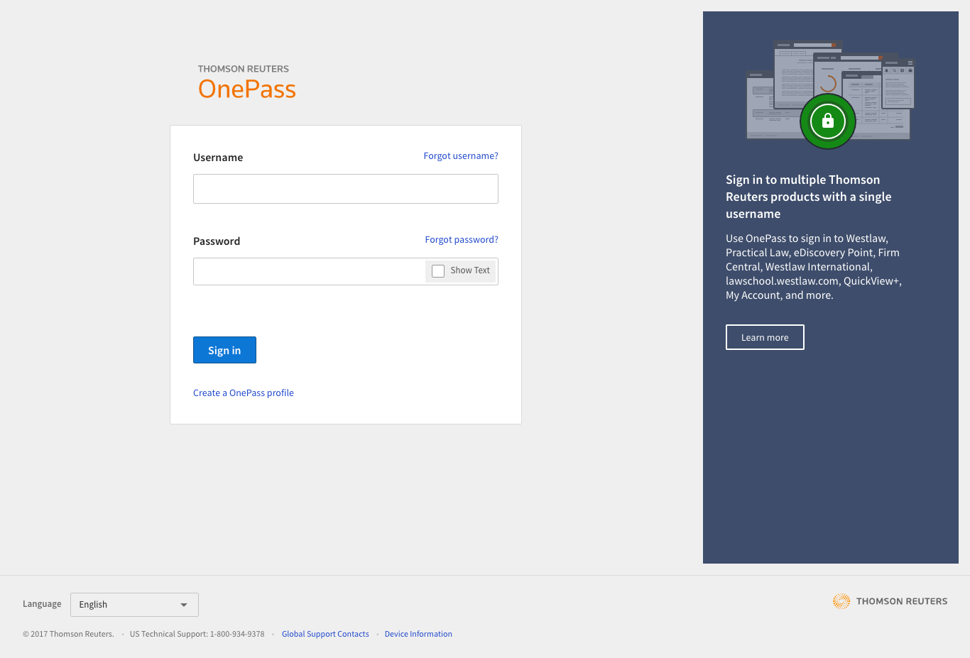 OnePass FAQ Thomson Reuters Legal