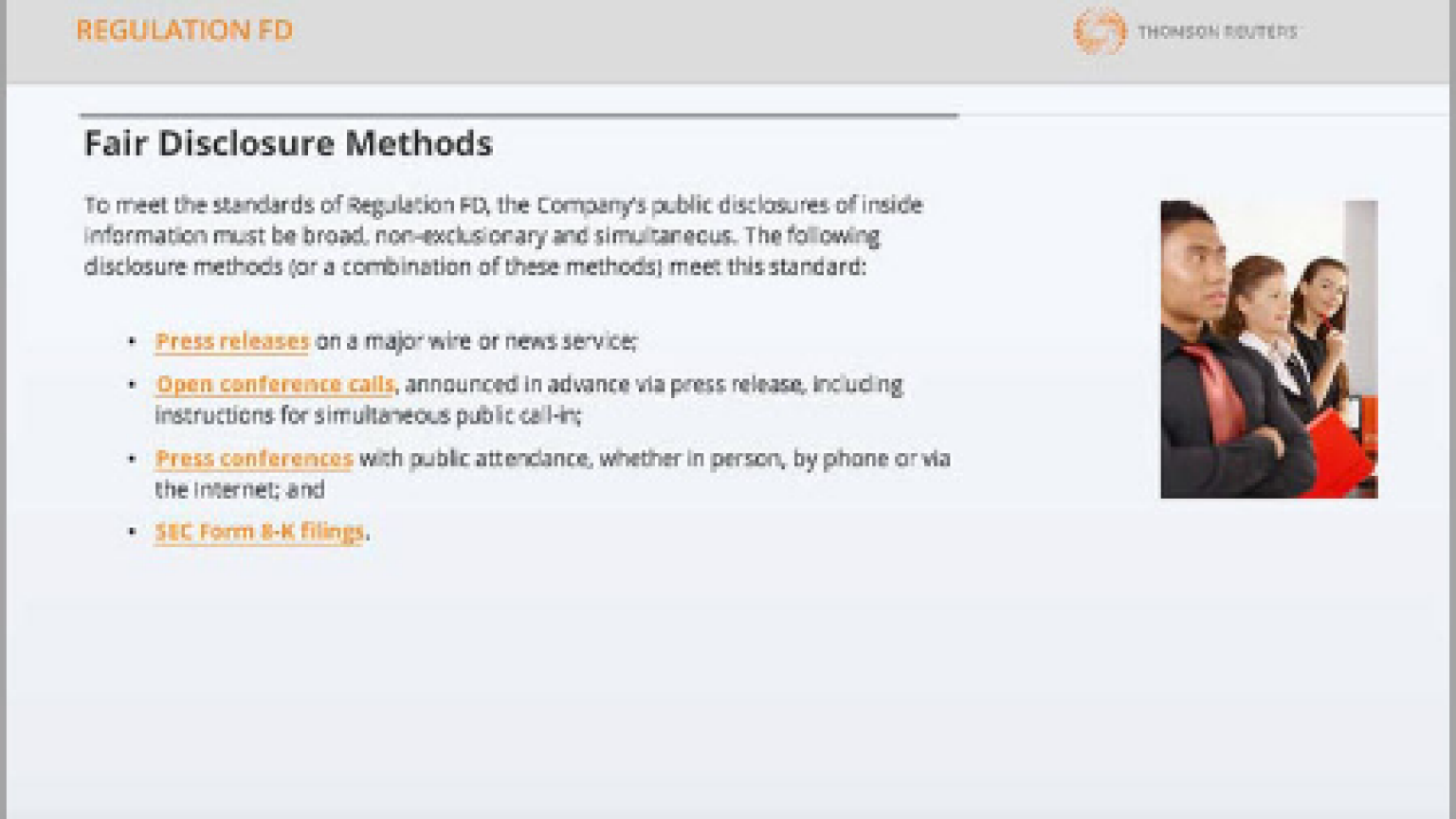 Regulation FD | Thomson Reuters