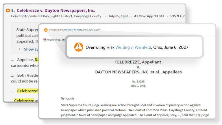 KeyCite Overruling Risk on Westlaw Edge