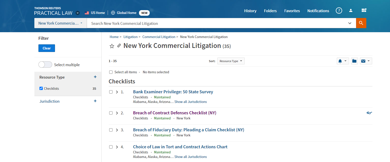 New York Commercial Litigation Search Results