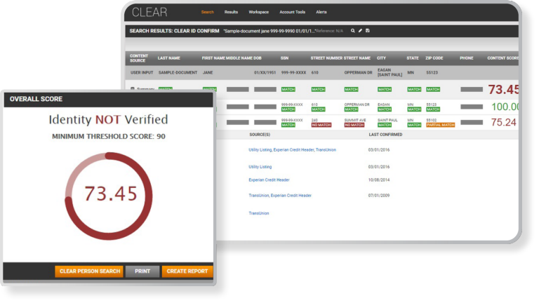 Identify frauds using CLEAR