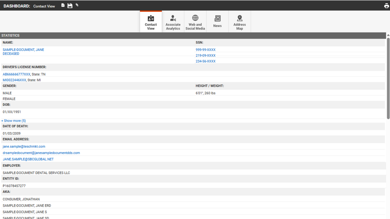 Screenshot of CLEAR Vehicle Recovery - Search Criteria - Primary